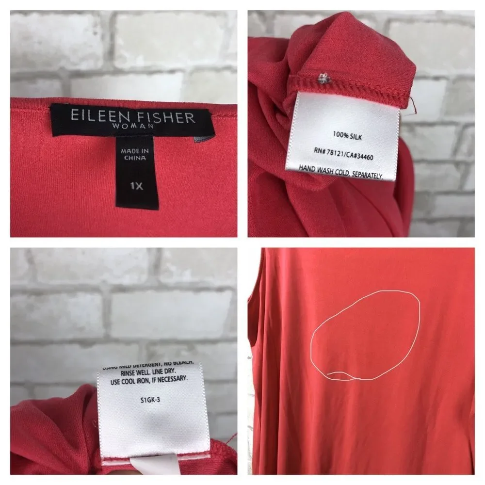 Eileen Fisher 100% Silk Sleeveless Blouse Size 1X - Picture 7 of 7